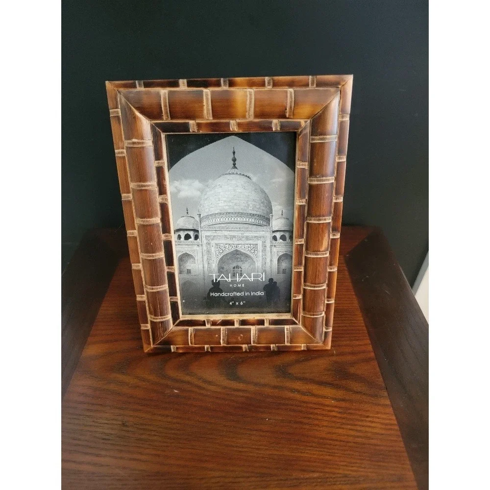 Tahari Home Bamboo Style Photo Frame‎ Boho 4x6 Handcrafted India